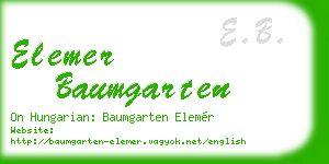 elemer baumgarten business card